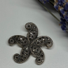 925 Sterling Silver Marcasite Starfish Brooch