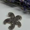925 Sterling Silver Marcasite Starfish Brooch