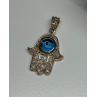 925 Sterling Silver Hamsa Hand Amulet Pendant