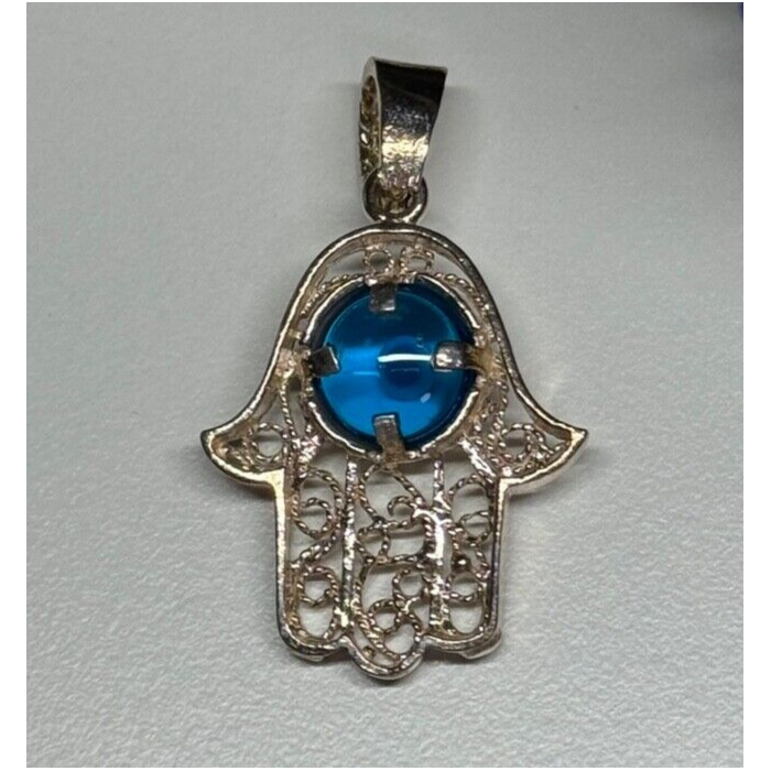 925 Sterling Silver Hamsa Hand Amulet Pendant