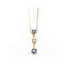 14K YELLOW GOLD TANZANITE & WHITE SAPPHIRE CHAIN WITH PENDANT