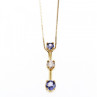 14K Yellow Gold Tanzanite & White Sapphire Chain With Pendant