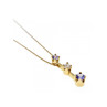 14K YELLOW GOLD TANZANITE & WHITE SAPPHIRE CHAIN WITH PENDANT