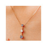 14K YELLOW GOLD TANZANITE & WHITE SAPPHIRE CHAIN WITH PENDANT