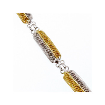 925 STERLING SILVER GOLD PLATED BRACELET ITALY SIZE 7.5 IN