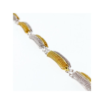 925 STERLING SILVER GOLD PLATED BRACELET ITALY SIZE 7.5 IN