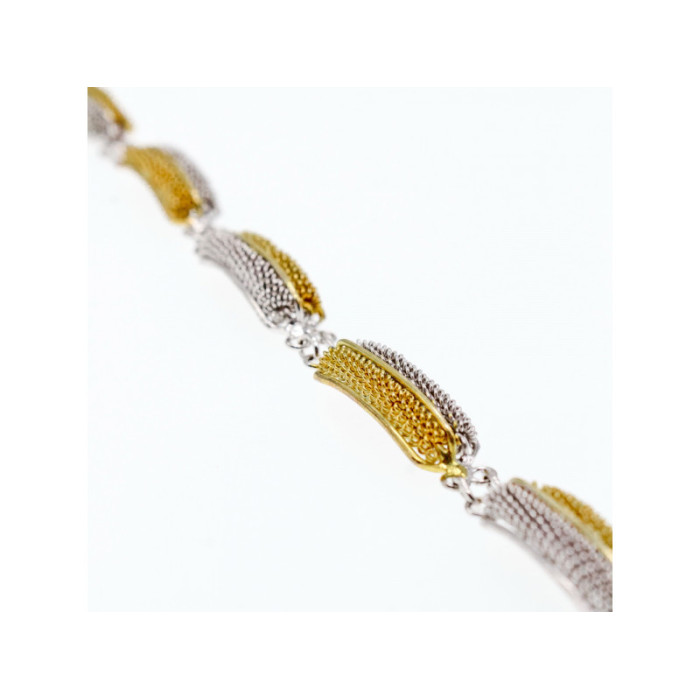 925 STERLING SILVER GOLD PLATED BRACELET ITALY SIZE 7.5 IN