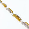925 Sterling Silver Gold Plated Bracelet Italy Size 7.5 IN