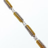 925 Sterling Silver Gold Plated Bracelet Italy Size 7.5 IN
