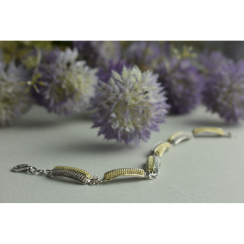 925 STERLING SILVER GOLD PLATED BRACELET ITALY SIZE 7.5 IN