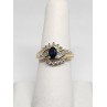10K YELLOW GOLD  BLUE & WHITE SAPPHIRE RING SIZE 6