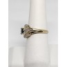 10K YELLOW GOLD  BLUE & WHITE SAPPHIRE RING SIZE 6