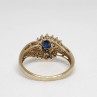 10K Yellow Gold Blue & White Sapphire Ring Size 6