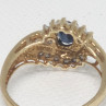 10K Yellow Gold Blue & White Sapphire Ring Size 6
