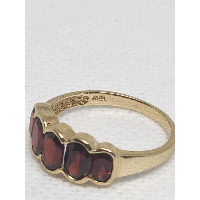10K 417 YELLOW GOLD & GARNET RING MW SIZE 6