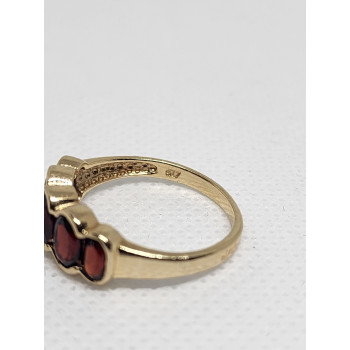 10K 417 YELLOW GOLD & GARNET RING MW SIZE 6