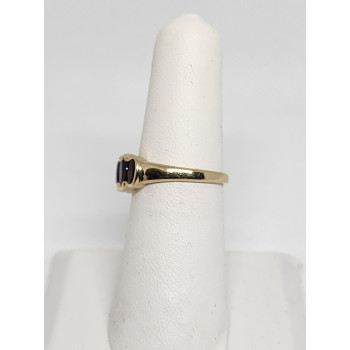 10K 417 YELLOW GOLD & GARNET RING MW SIZE 6