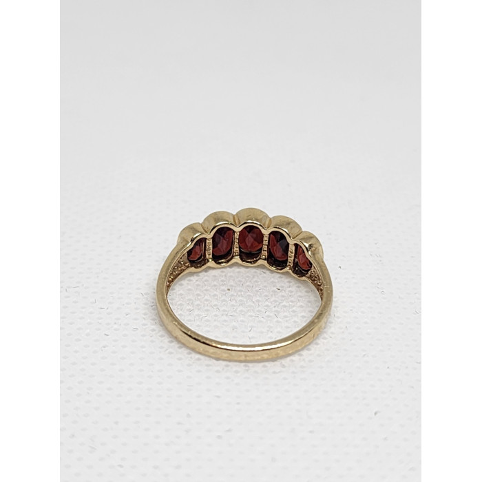 10K 417 YELLOW GOLD & GARNET RING MW SIZE 6