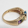 10K Yellow Gold Topaz, Amethyst, Peridot, Citrine & Garnet Ring Size 5