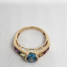 10K Yellow Gold Topaz, Amethyst, Peridot, Citrine & Garnet Ring Size 5