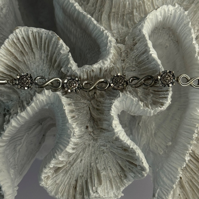 925 Sterling Silver Infinity Heart Bracelet Length 6-8