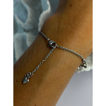 925 Sterling Silver Infinity Heart Bracelet Length 6-8