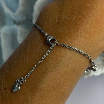 925 Sterling Silver Infinity Heart Bracelet Length 6-8