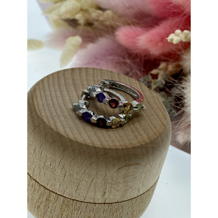 925 Sterling Silver Multi Gemstones 