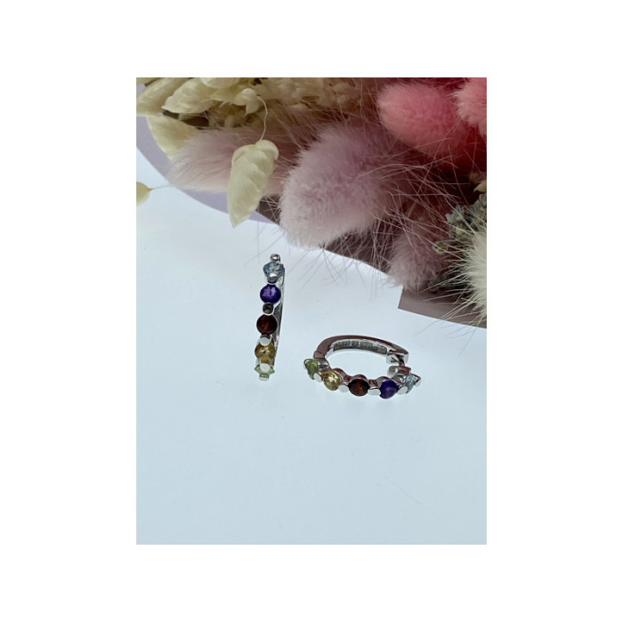 925 STERLING SILVER MULTI GEMSTONES 