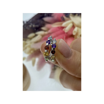 925 STERLING SILVER MULTI GEMSTONES 