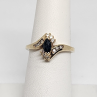 10K Yellow Gold Sapphire & Diamonds Ring Size 5.5
