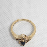 10K Yellow Gold Sapphire & Diamonds Ring Size 5.5