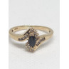 10K YELLOW GOLD SAPPHIRE & DIAMONDS RING  SIZE 5.5