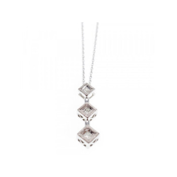 10K WHITE GOLD DIAMONDS CHAIN WITH PENDANT