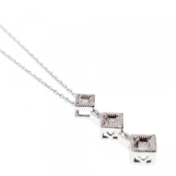 10K White Gold Diamonds Chain With Pendant