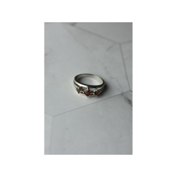 925 Sterling Silver Garnet Ring Size 6.5