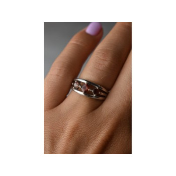 925 Sterling Silver Garnet Ring Size 6.5
