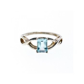 925 Sterling Silver Blue Spinel Ring Size 11.25