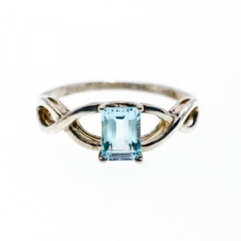 925 Sterling Silver Blue Spinel Ring Size 11.25