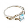 925 Sterling Silver Blue Spinel Ring Size 11.25