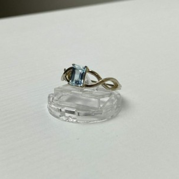 925 Sterling Silver Blue Spinel Ring Size 11.25