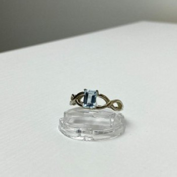 925 Sterling Silver Blue Spinel Ring Size 11.25