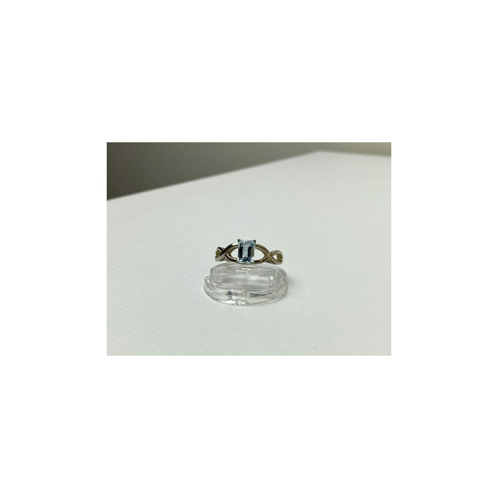 925 Sterling Silver Blue Spinel Ring Size 11.25