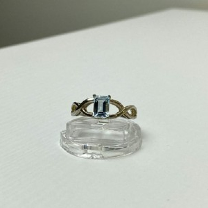 925 Sterling Silver Blue Spinel Ring Size 11.25