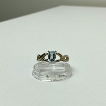 925 Sterling Silver Blue Spinel Ring Size 11.25