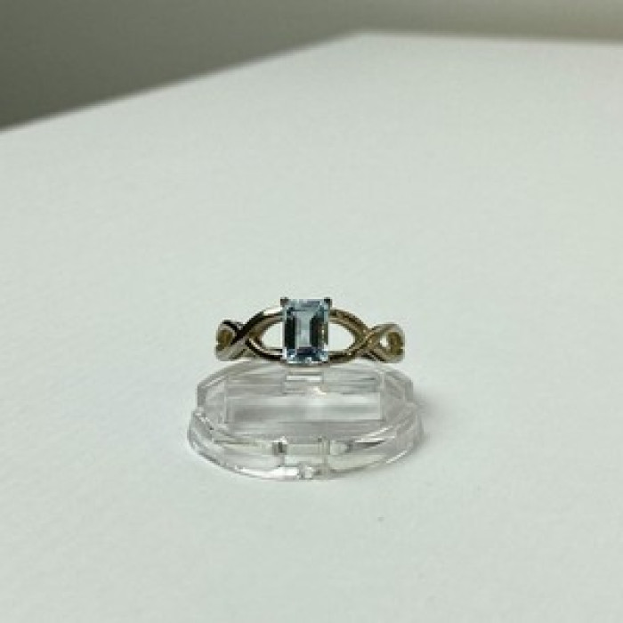 925 Sterling Silver Blue Spinel Ring Size 11.25