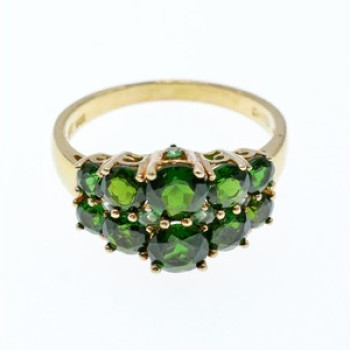 925 Sterling Silver Gold Plated Chrysolites Ring Size 11.5