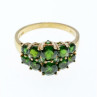 925 Sterling Silver Gold Plated Chrysolites Ring Size 11.5