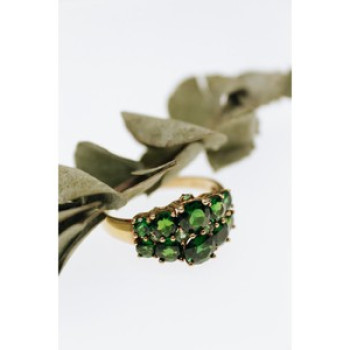 925 Sterling Silver Gold Plated Chrysolites Ring Size 11.5