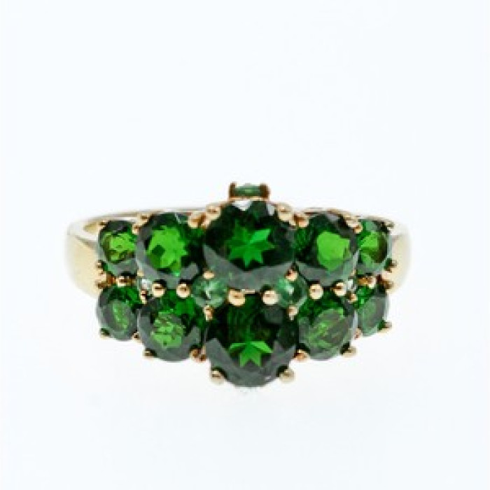 925 Sterling Silver Gold Plated Chrysolites Ring Size 11.5